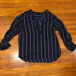 Simply Styled Dark Blue Shirt with Stripes